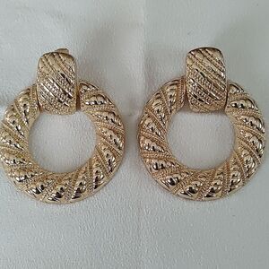 Goldtone Doorknocker Earrings
